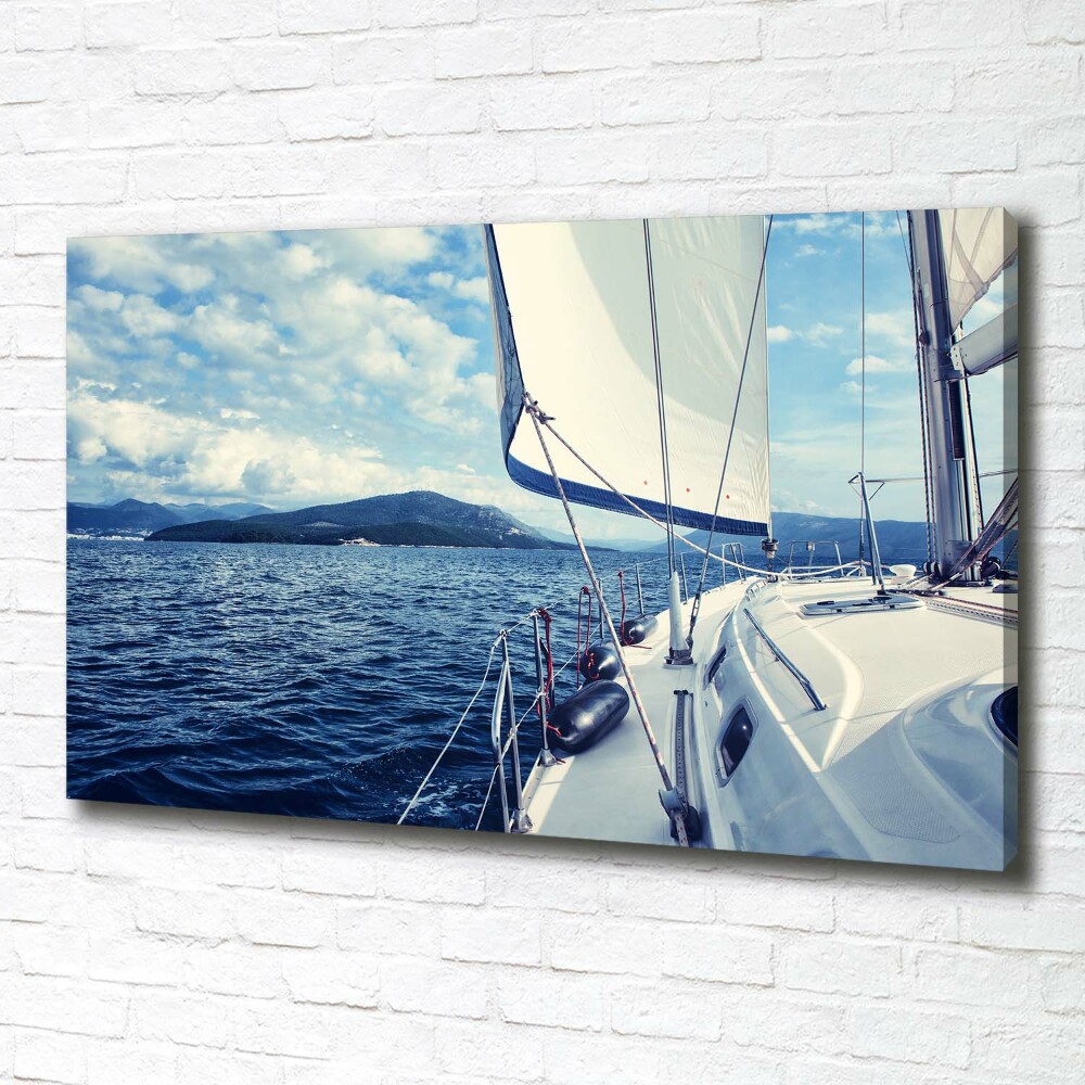 Tableau imprimé sur toile Yacht devant la mer