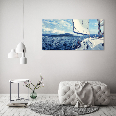 Tableau imprimé sur toile Yacht devant la mer