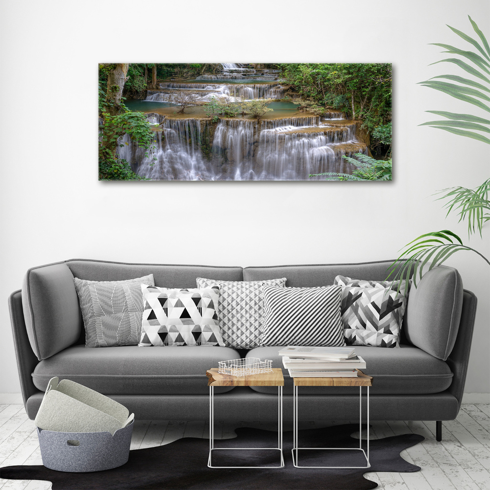 Tableau imprimé sur toile Cascade dans la forêt