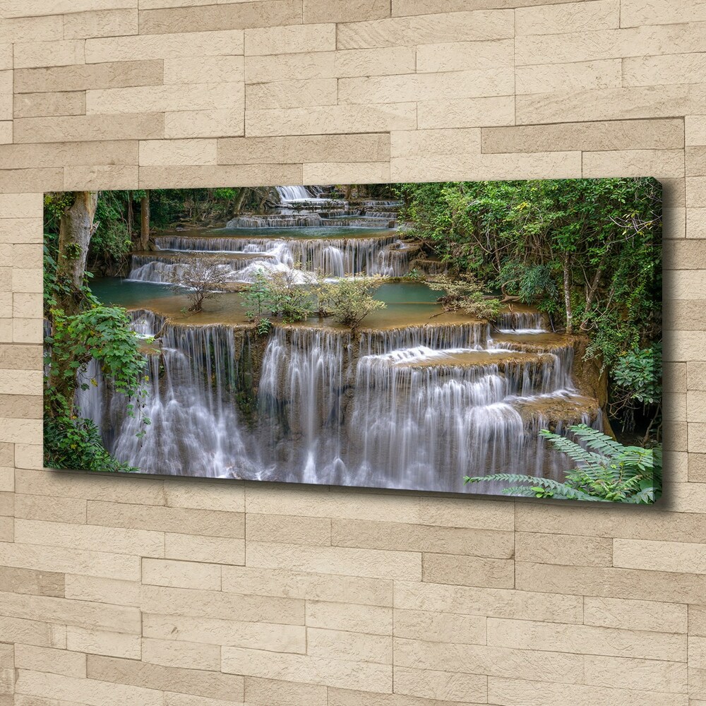 Tableau imprimé sur toile Cascade dans la forêt