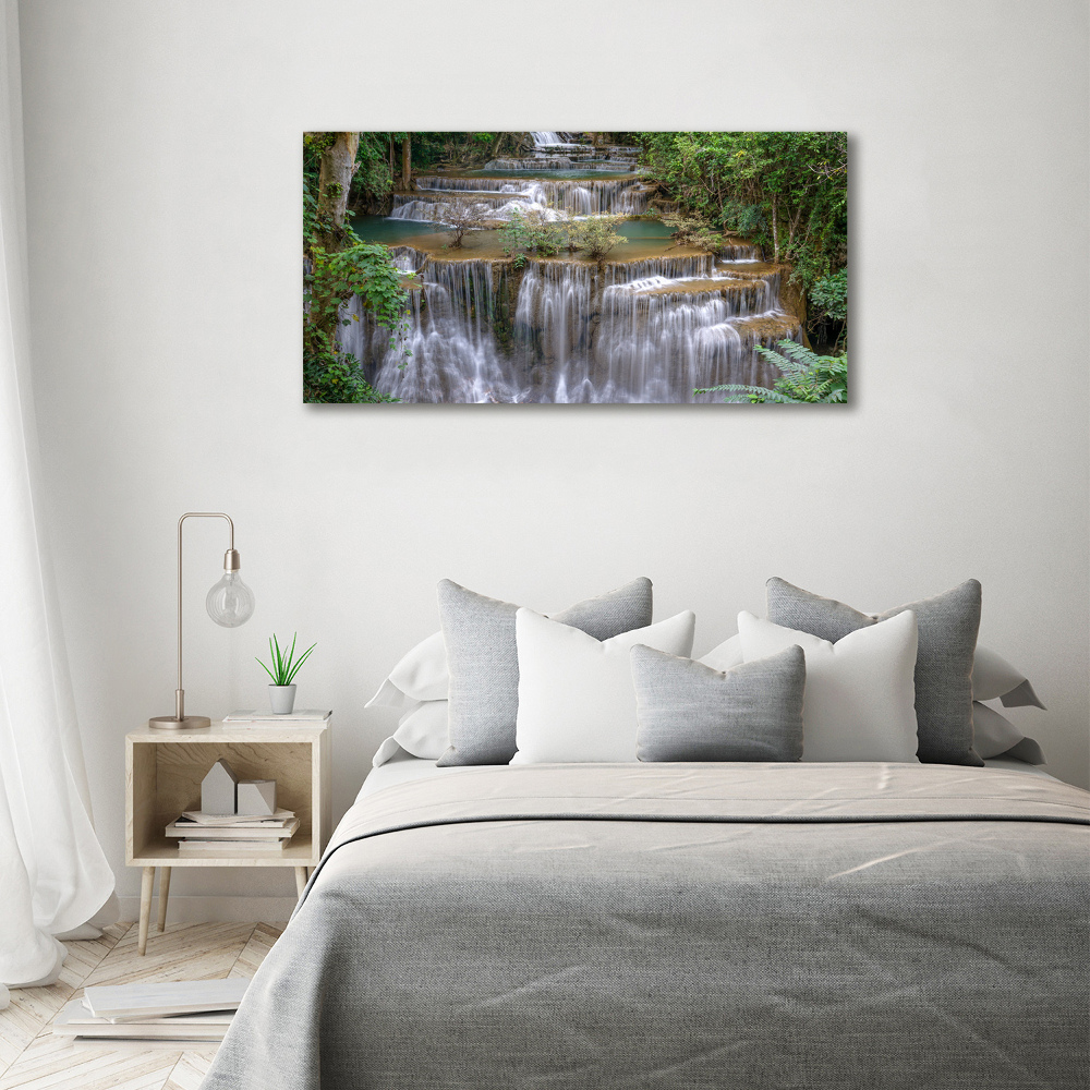 Tableau imprimé sur toile Cascade dans la forêt