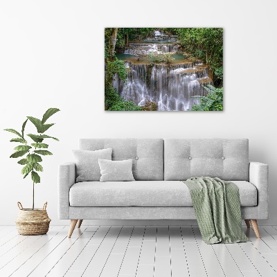 Tableau imprimé sur toile Cascade dans la forêt