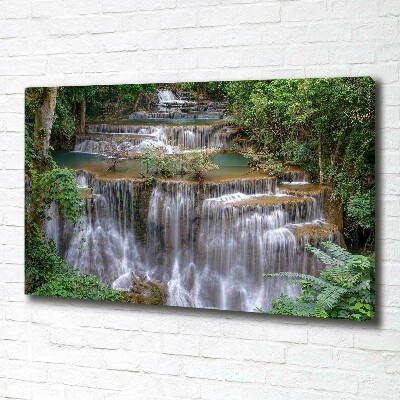 Tableau imprimé sur toile Cascade dans la forêt