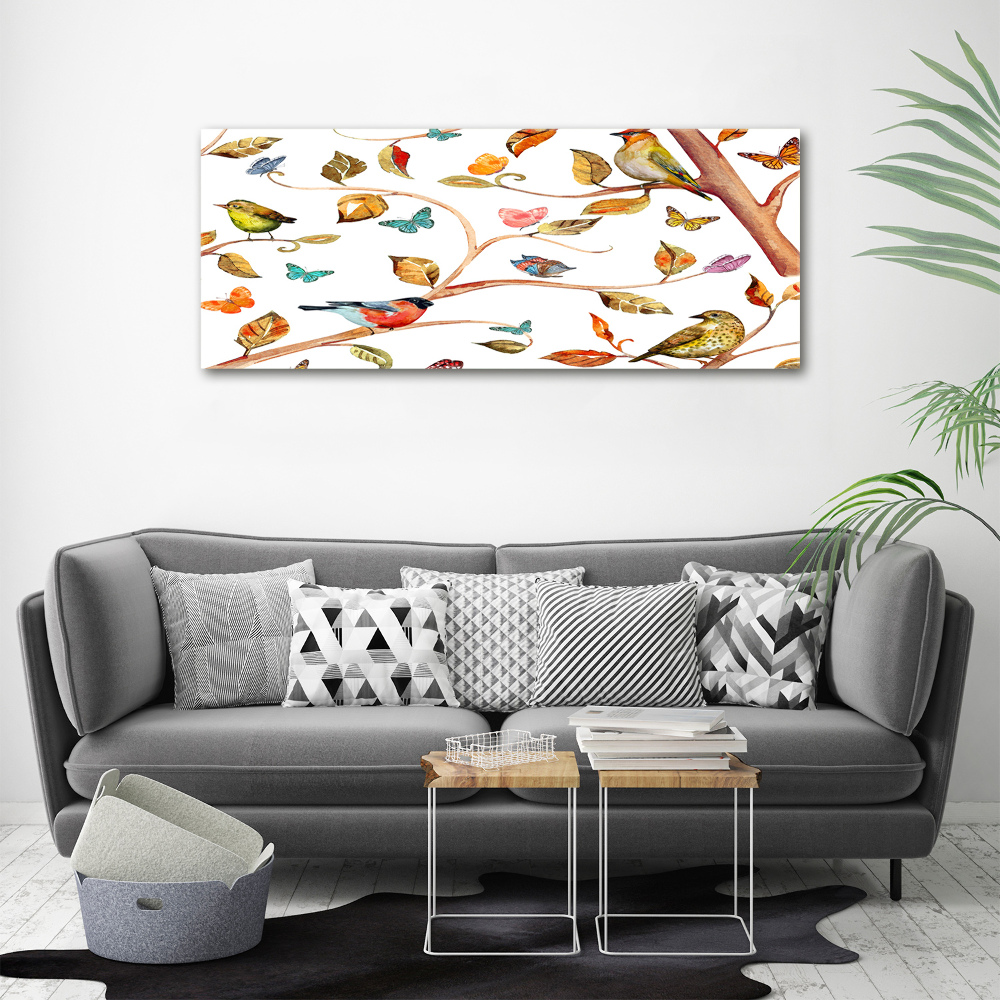 Tableau photo sur toile Oiseaux et papillons