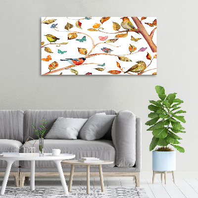 Tableau photo sur toile Oiseaux et papillons