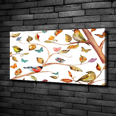 Tableau photo sur toile Oiseaux et papillons