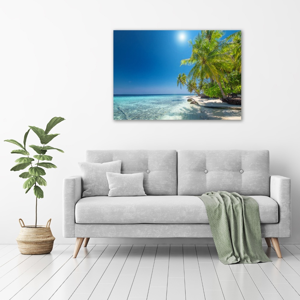 Tableau mural sur toile Plage des Maldives