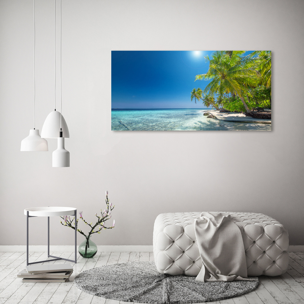 Tableau mural sur toile Plage des Maldives