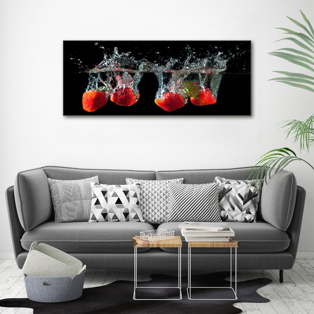 Tableau mural sur toile Fraises sous l'eau