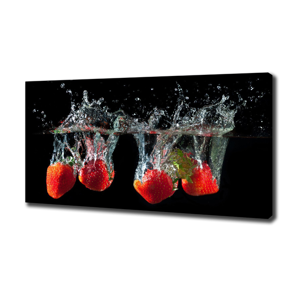 Tableau mural sur toile Fraises sous l'eau