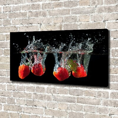 Tableau mural sur toile Fraises sous l'eau