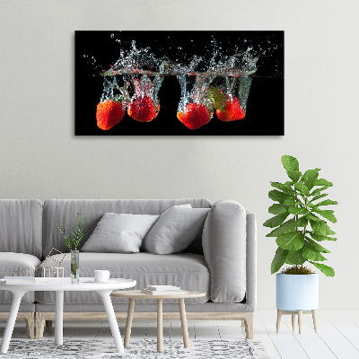 Tableau mural sur toile Fraises sous l'eau