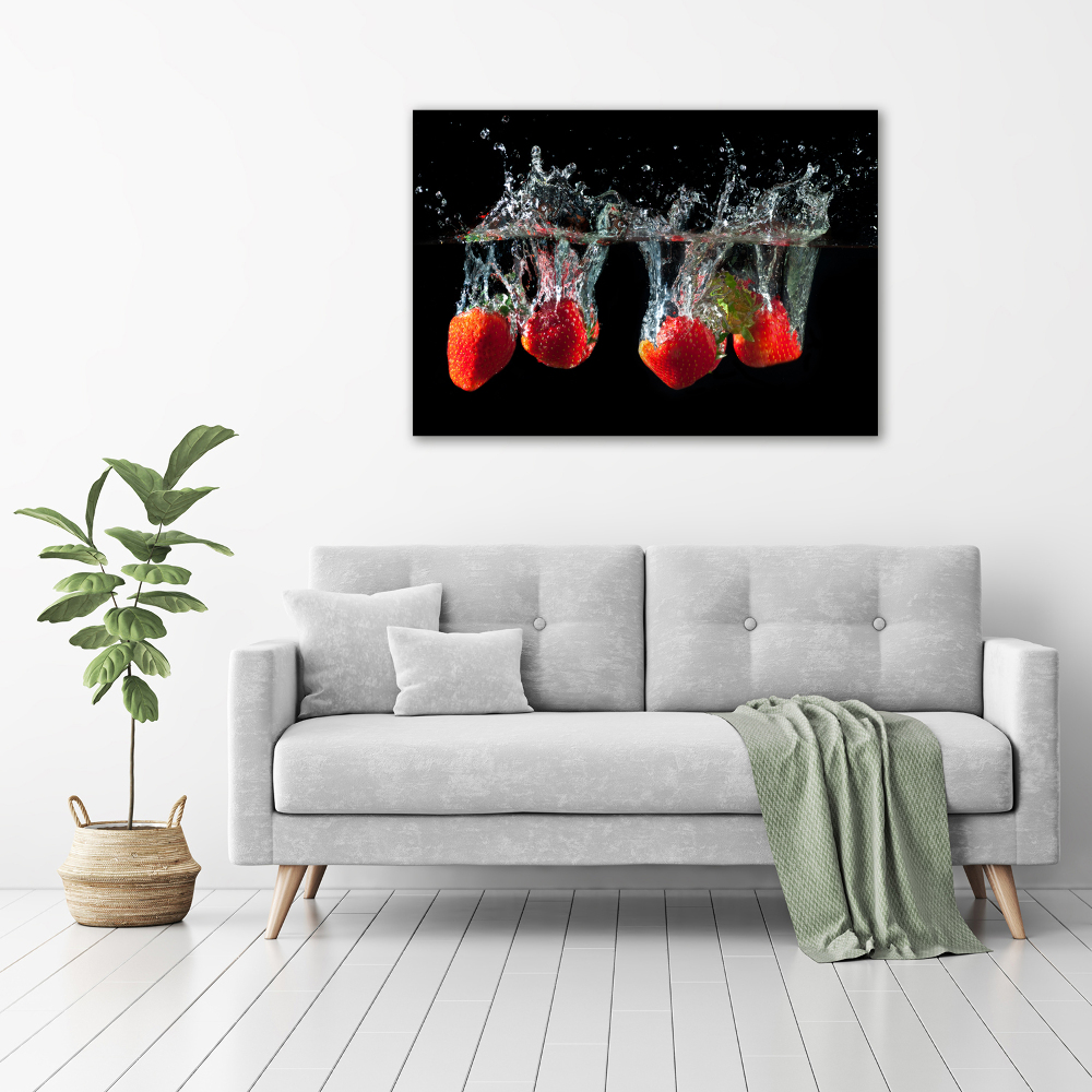 Tableau mural sur toile Fraises sous l'eau