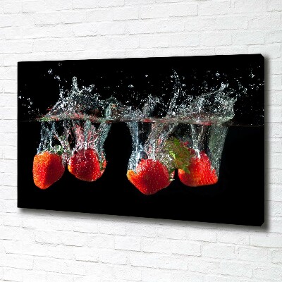 Tableau mural sur toile Fraises sous l'eau