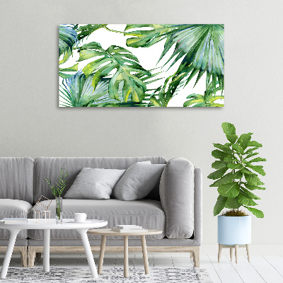 Tableau sur toile Feuillets tropicaux