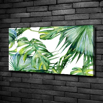 Tableau sur toile Feuillets tropicaux