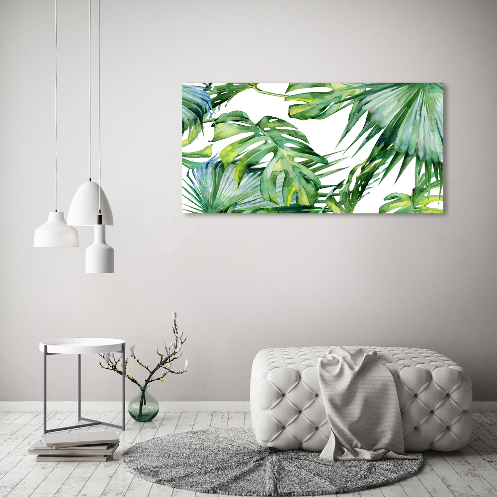 Tableau sur toile Feuillets tropicaux