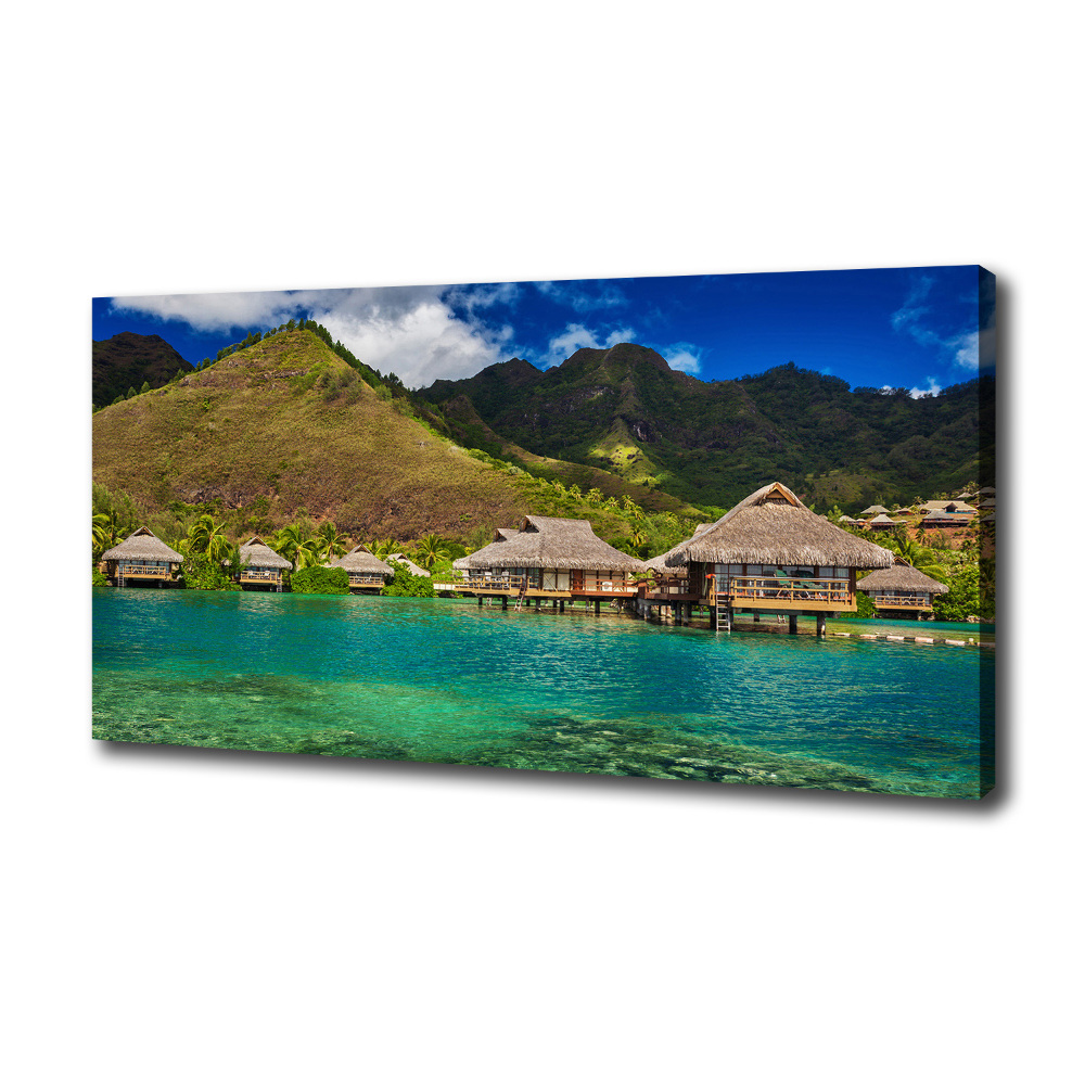 Tableau photo sur toile Bungalows sur l'eau