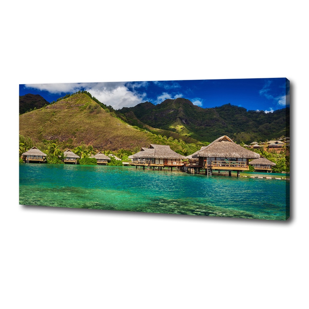 Tableau photo sur toile Bungalows sur l'eau