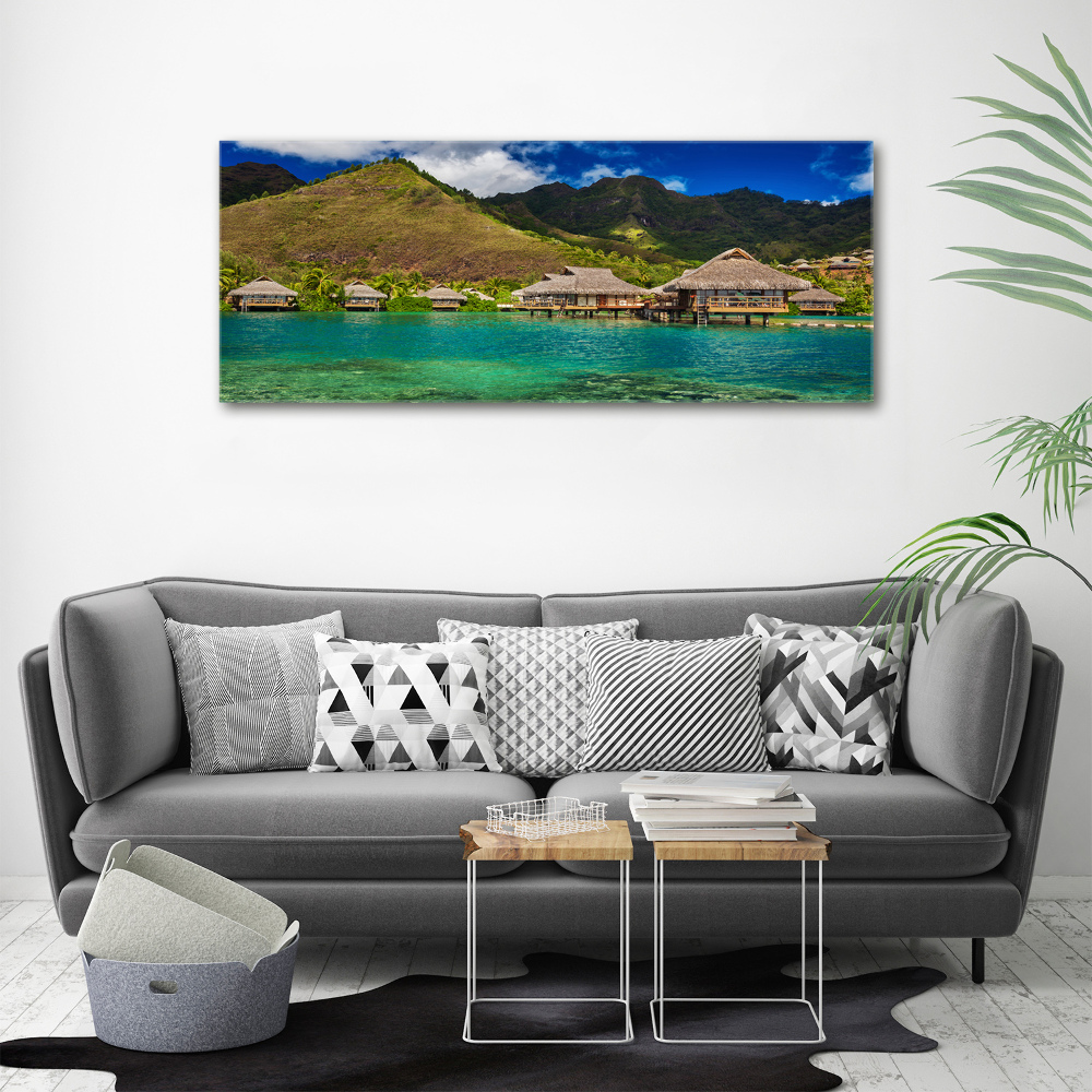 Tableau photo sur toile Bungalows sur l'eau