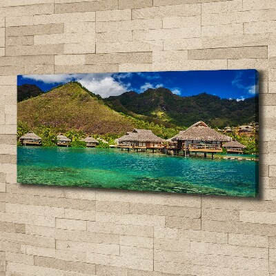 Tableau photo sur toile Bungalows sur l'eau