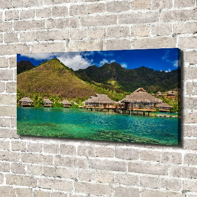 Tableau photo sur toile Bungalows sur l'eau