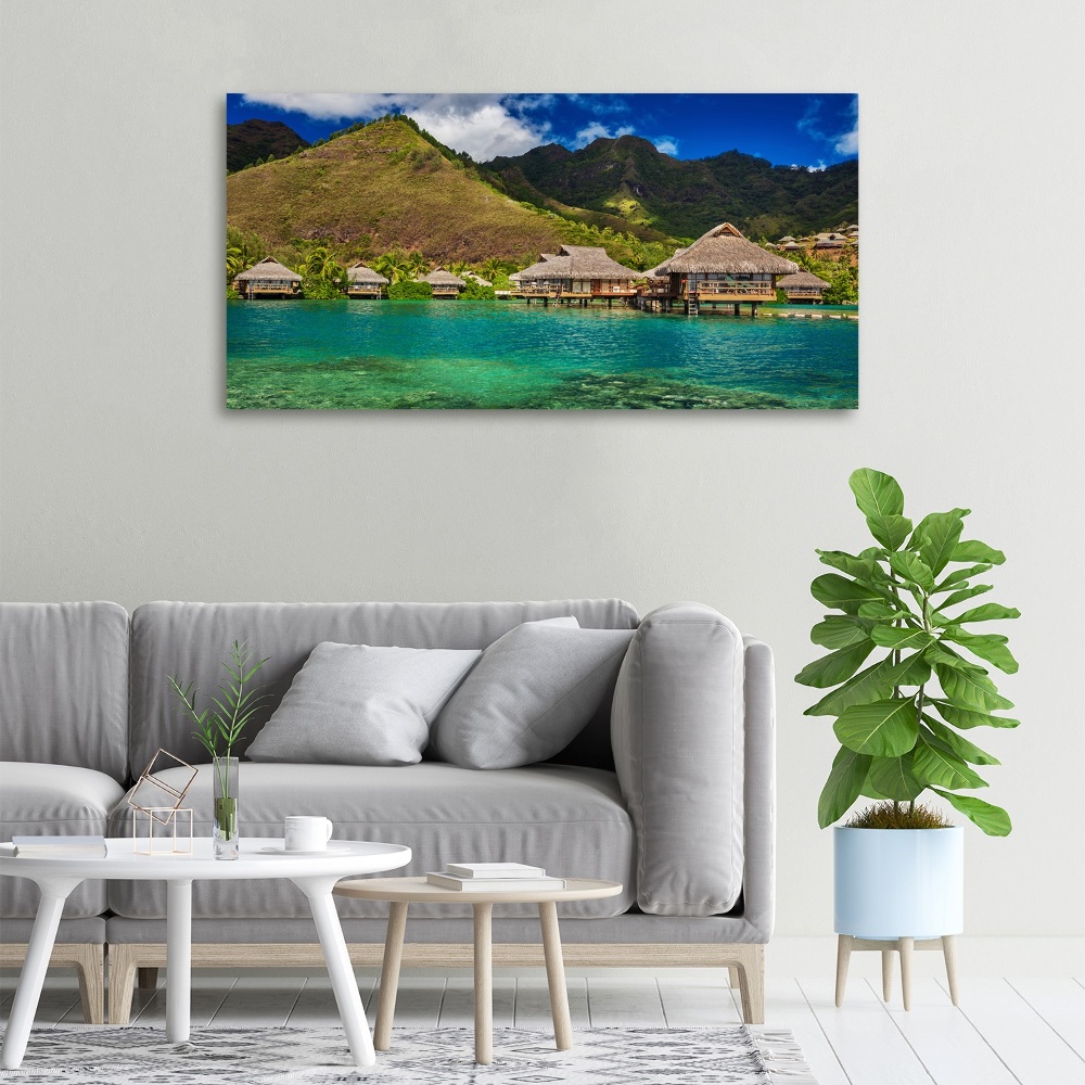 Tableau photo sur toile Bungalows sur l'eau