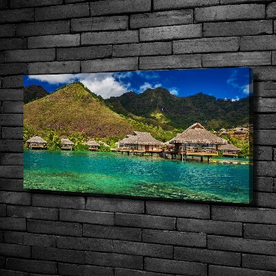 Tableau photo sur toile Bungalows sur l'eau