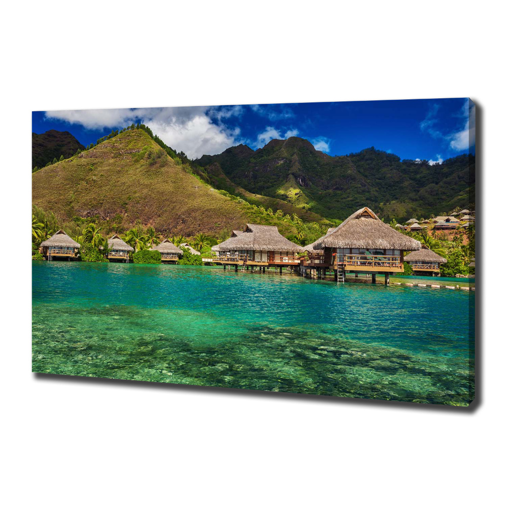 Tableau photo sur toile Bungalows sur l'eau