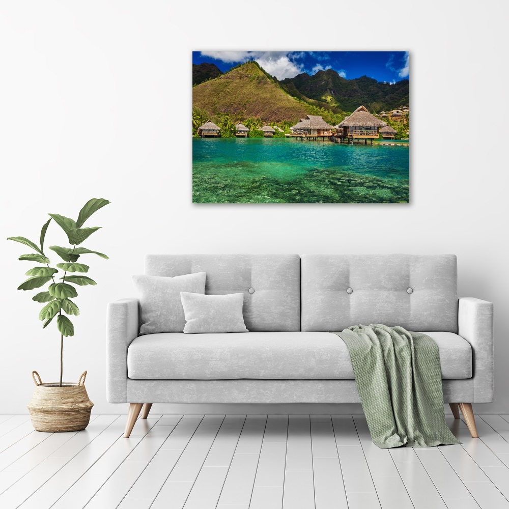 Tableau photo sur toile Bungalows sur l'eau