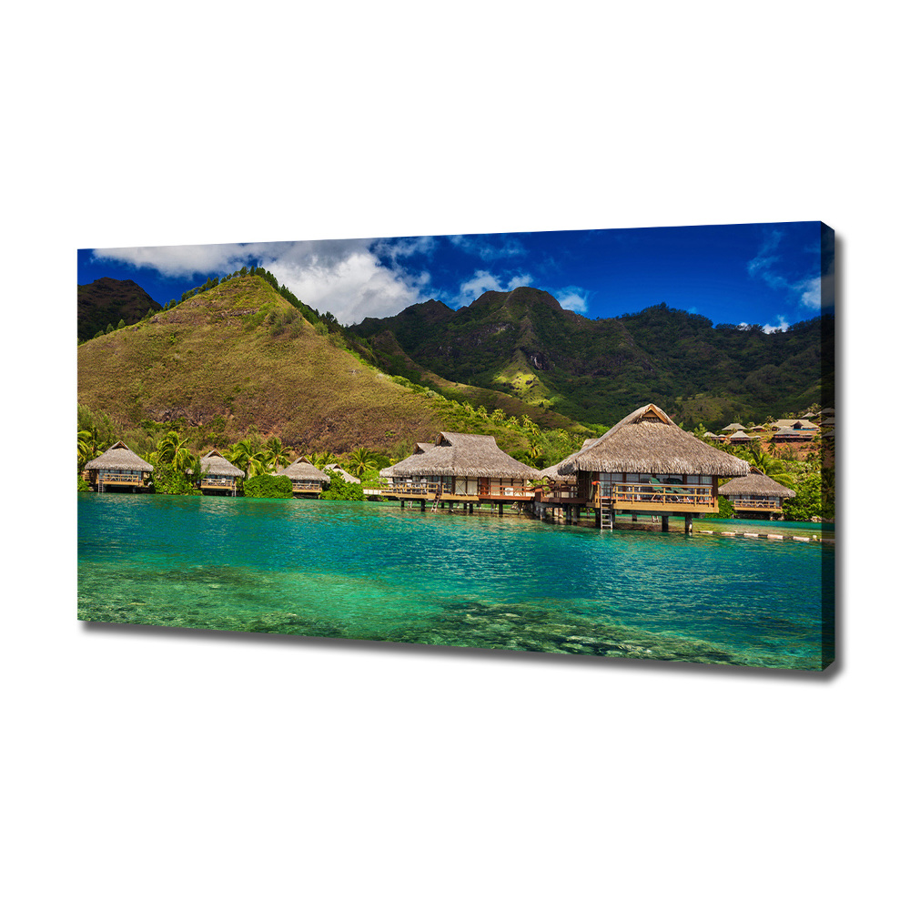 Tableau photo sur toile Bungalows sur l'eau