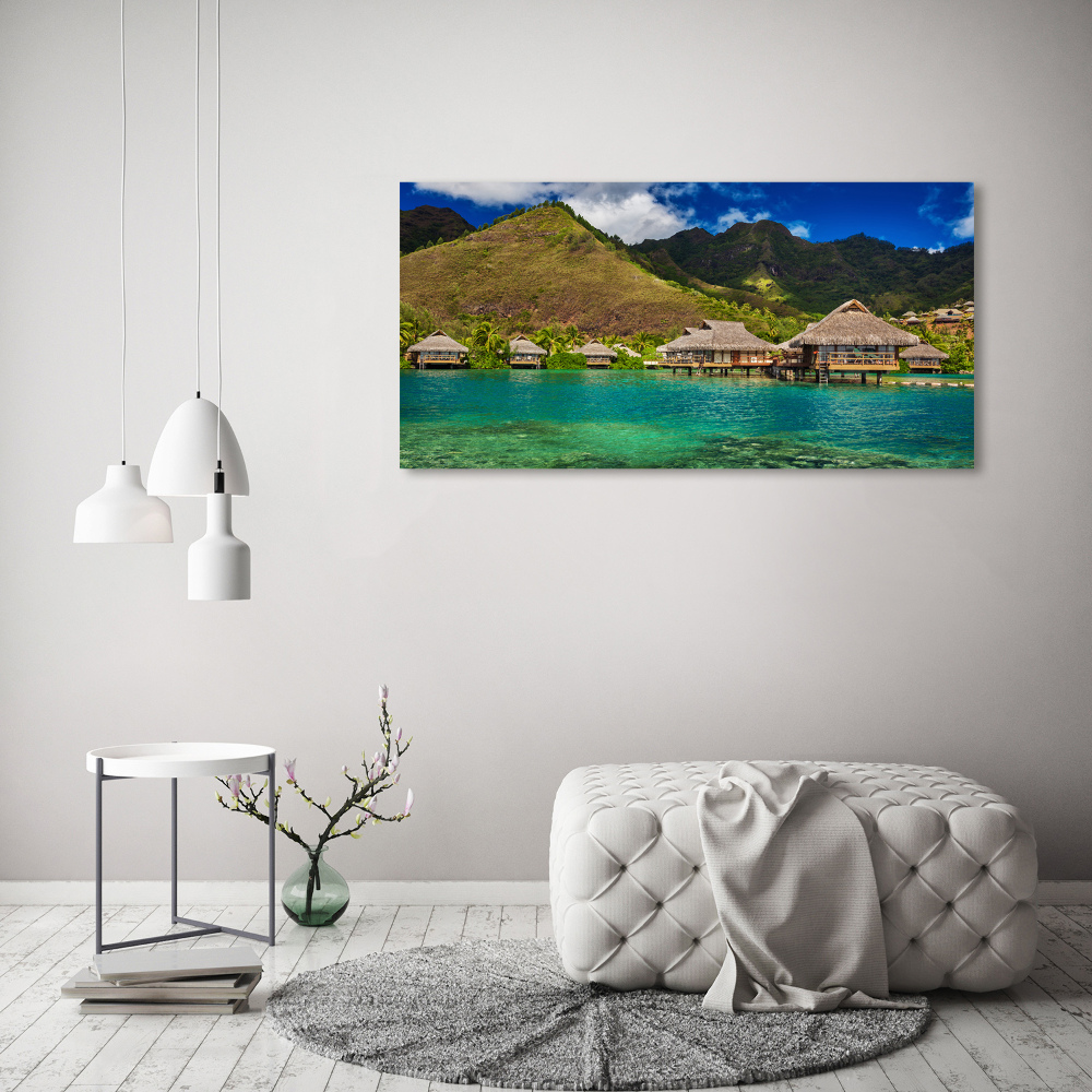 Tableau photo sur toile Bungalows sur l'eau