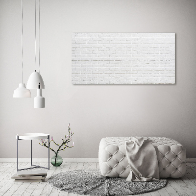 Tableau sur toile Mur de briques blanches