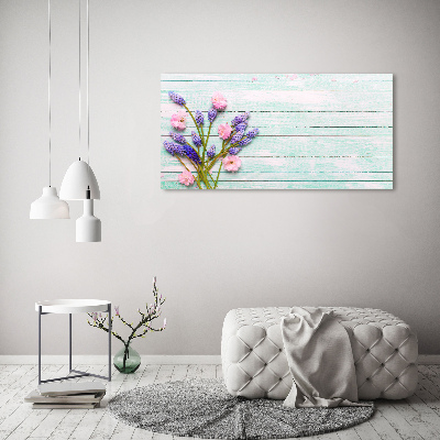 Tableau sur toile Lavande sur bois