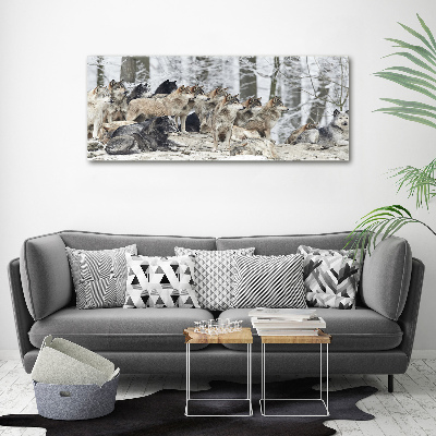 Tableau mural sur toile Loups en hiver