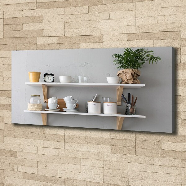 Tableau toile imprimée Décorations sur une étagère
