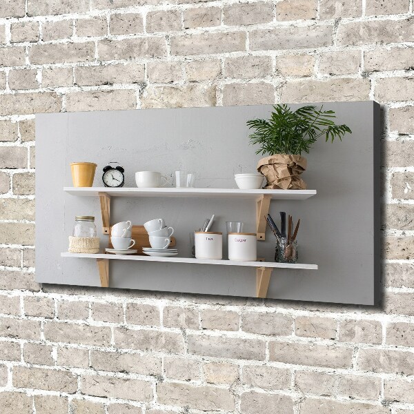 Tableau toile imprimée Décorations sur une étagère