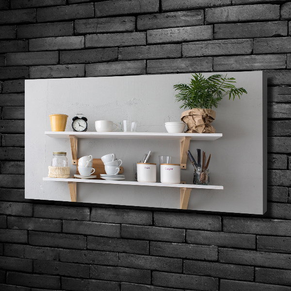 Tableau toile imprimée Décorations sur une étagère