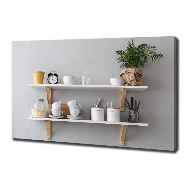 Tableau toile imprimée Décorations sur une étagère
