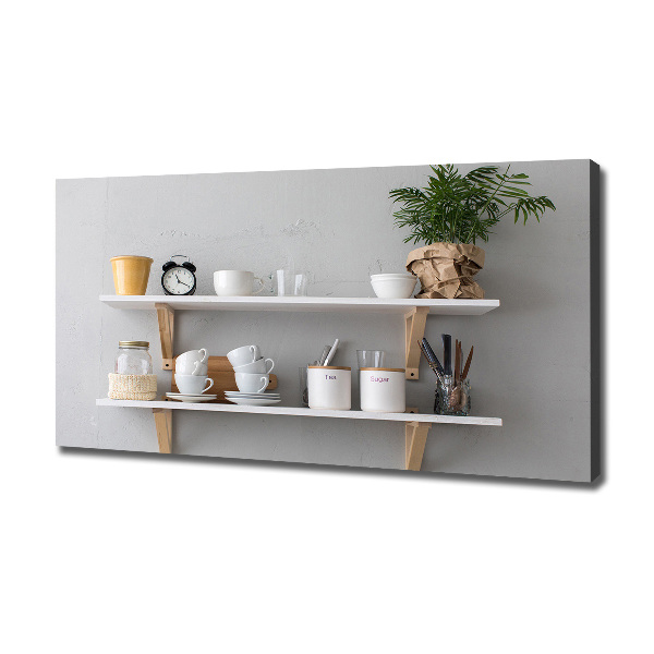 Tableau toile imprimée Décorations sur une étagère