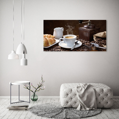 Tableau imprimé sur toile Croissants et café