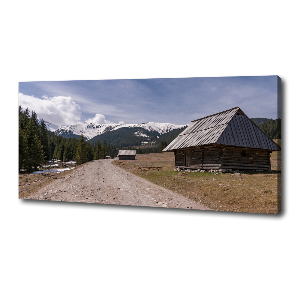 Tableau toile imprimée Chalet dans les montagnes