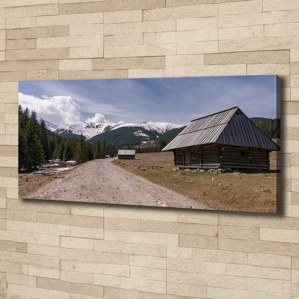 Tableau toile imprimée Chalet dans les montagnes