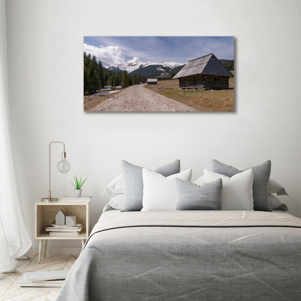 Tableau toile imprimée Chalet dans les montagnes