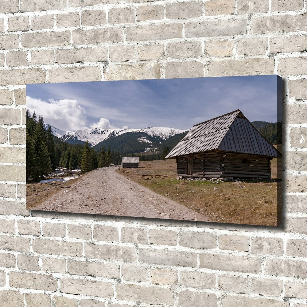 Tableau toile imprimée Chalet dans les montagnes