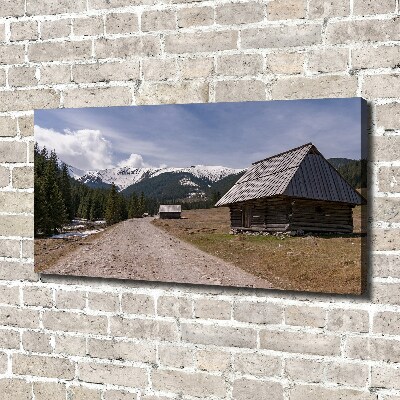 Tableau toile imprimée Chalet dans les montagnes