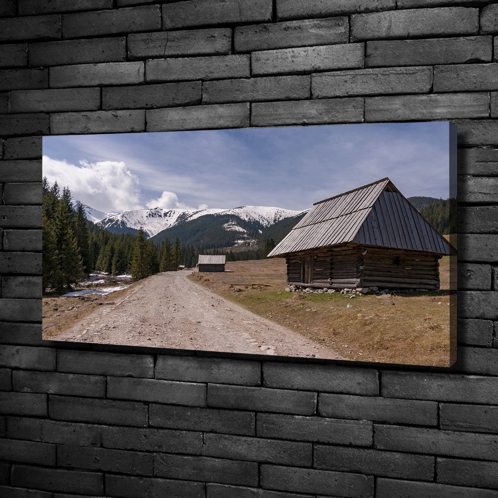 Tableau toile imprimée Chalet dans les montagnes