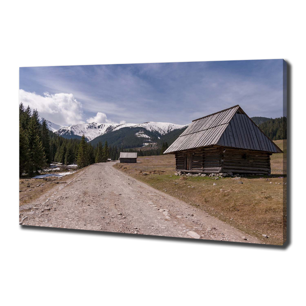 Tableau toile imprimée Chalet dans les montagnes