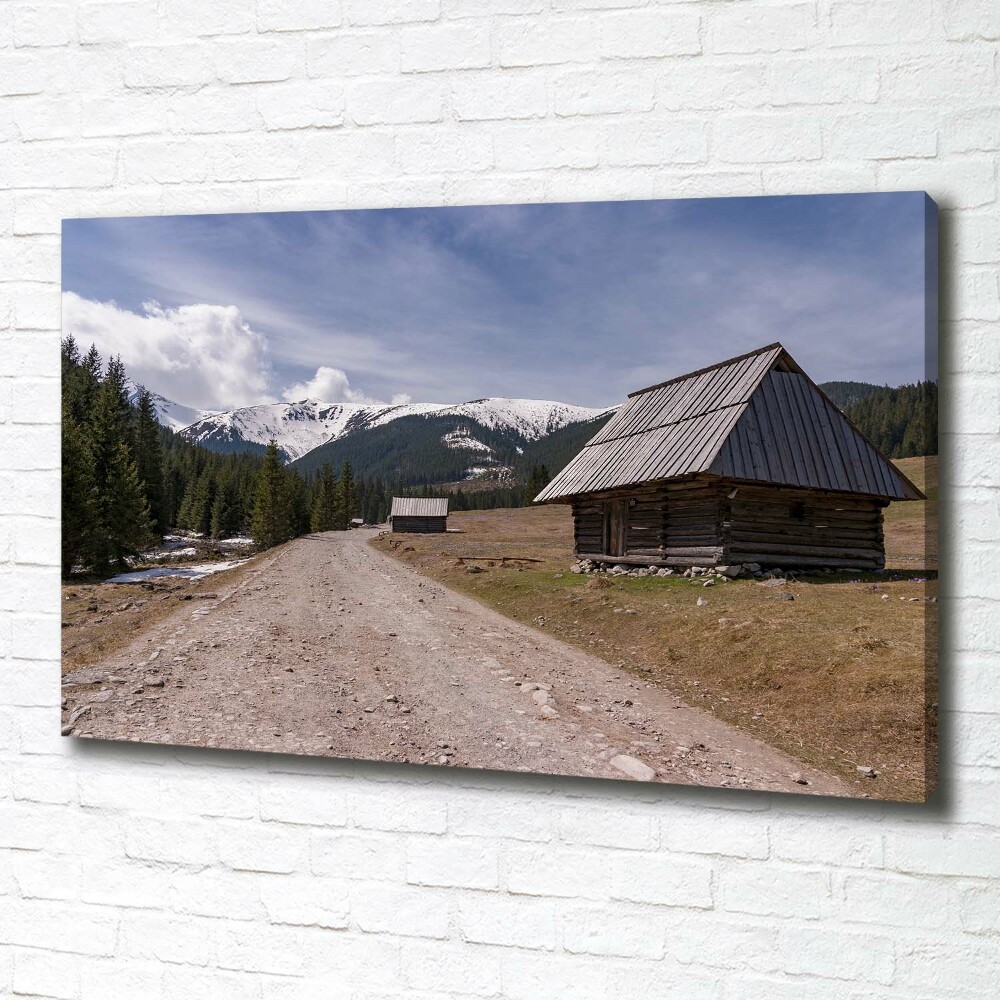 Tableau toile imprimée Chalet dans les montagnes