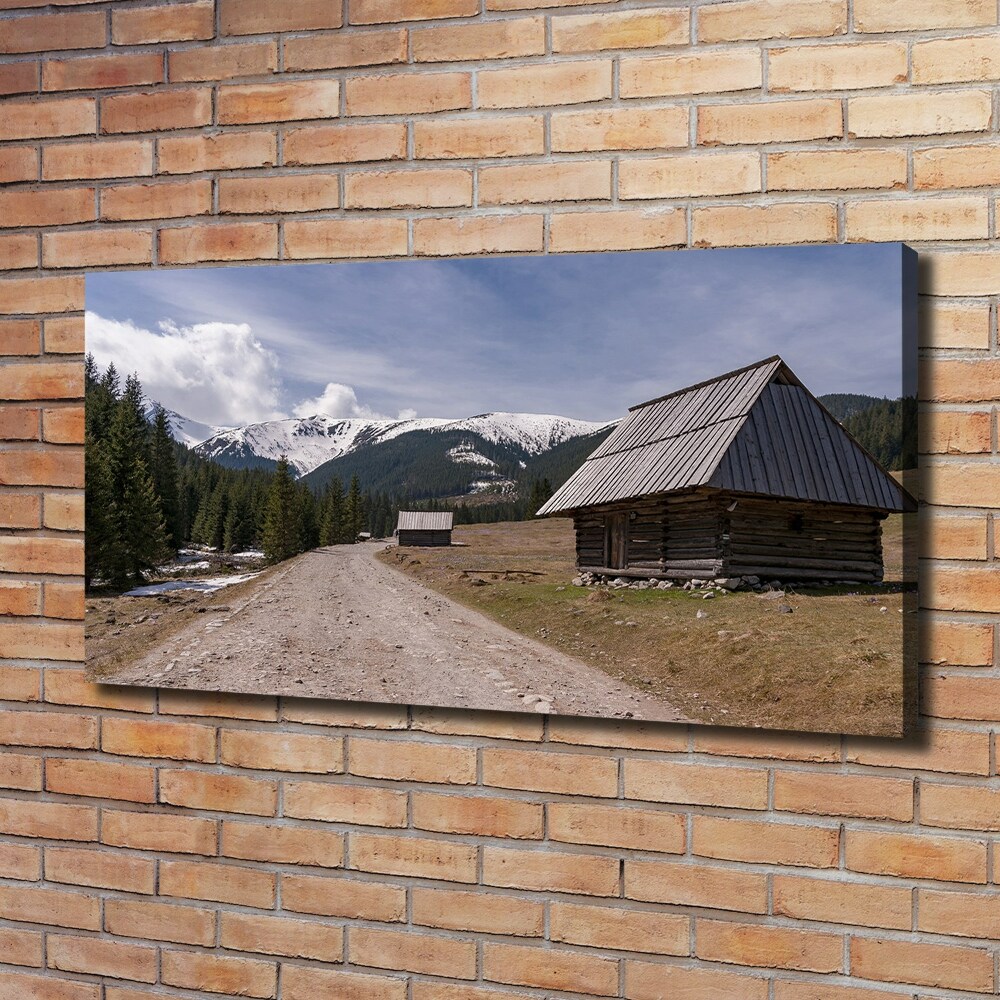 Tableau toile imprimée Chalet dans les montagnes